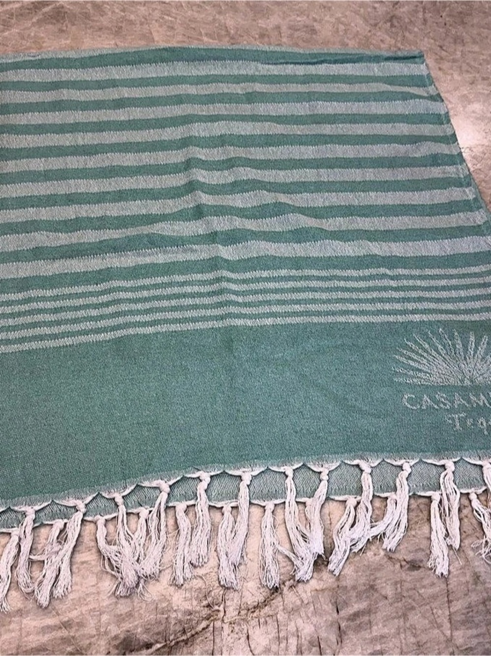 CASAMIGOS Tequila Turkish Beach Towel Green & White